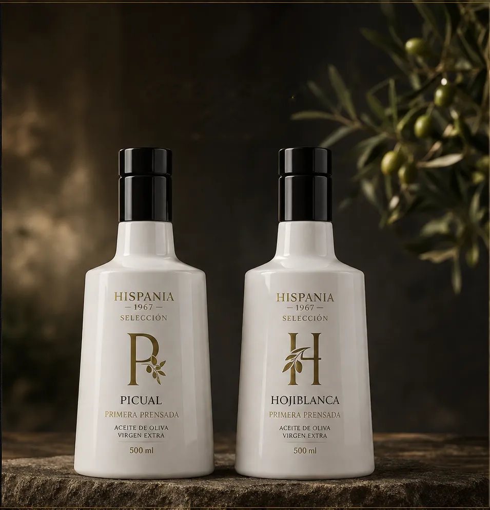 Botellas Hispania Selección Picual y Hojiblanca